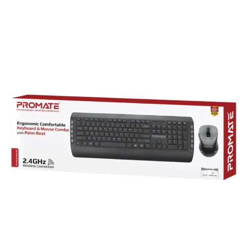 Ergonomic Comfortable Keyboard & Mouse Combo with Palm Rest PROCOMBO-10.BK/EN