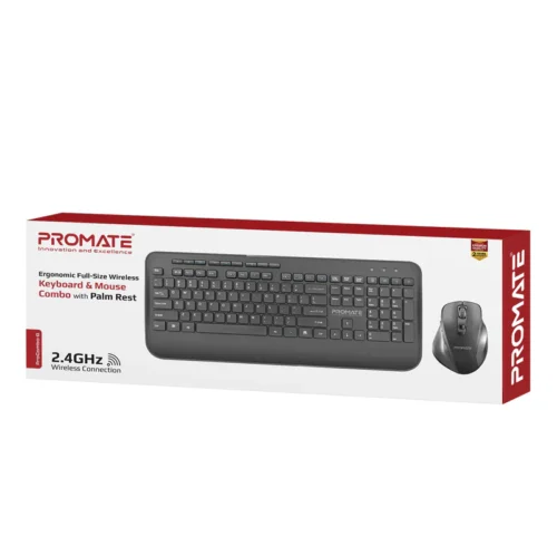 Ergonomic Full-Size Wireless Keyboard & Mouse Combo with Palm Rest ProCombo-8