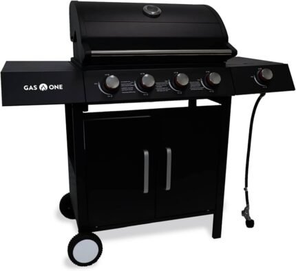 Gas One 4 Burner Gas Grill – Premium Propane Grill with Side Burner (ER-1C-8804-2G)