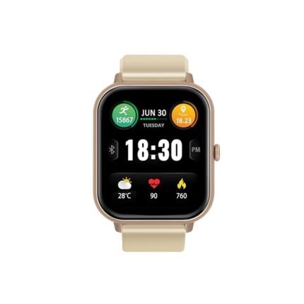 Promate Xwatch-C18 Superfit Smart Watch, 1.83” Display Bluetooth Calling, IP67 Water Resistant, 15 Days Battery Life, 100+ Sports Modes, Real-time HR Monitor, 100+ Customizable Watch Faces (Gold)